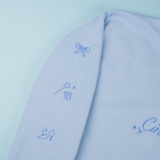 Cinderella Embroidered Light Blue Jumper