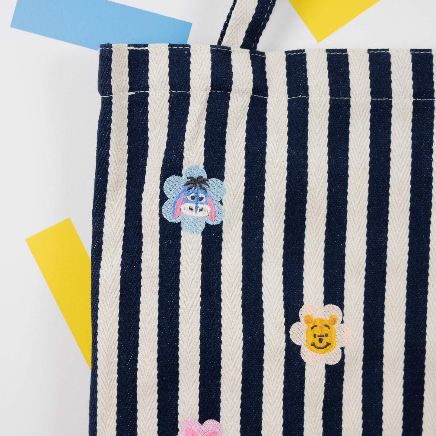 Hundred Aker Wood Navy Stripe Embroidered Tote Bag