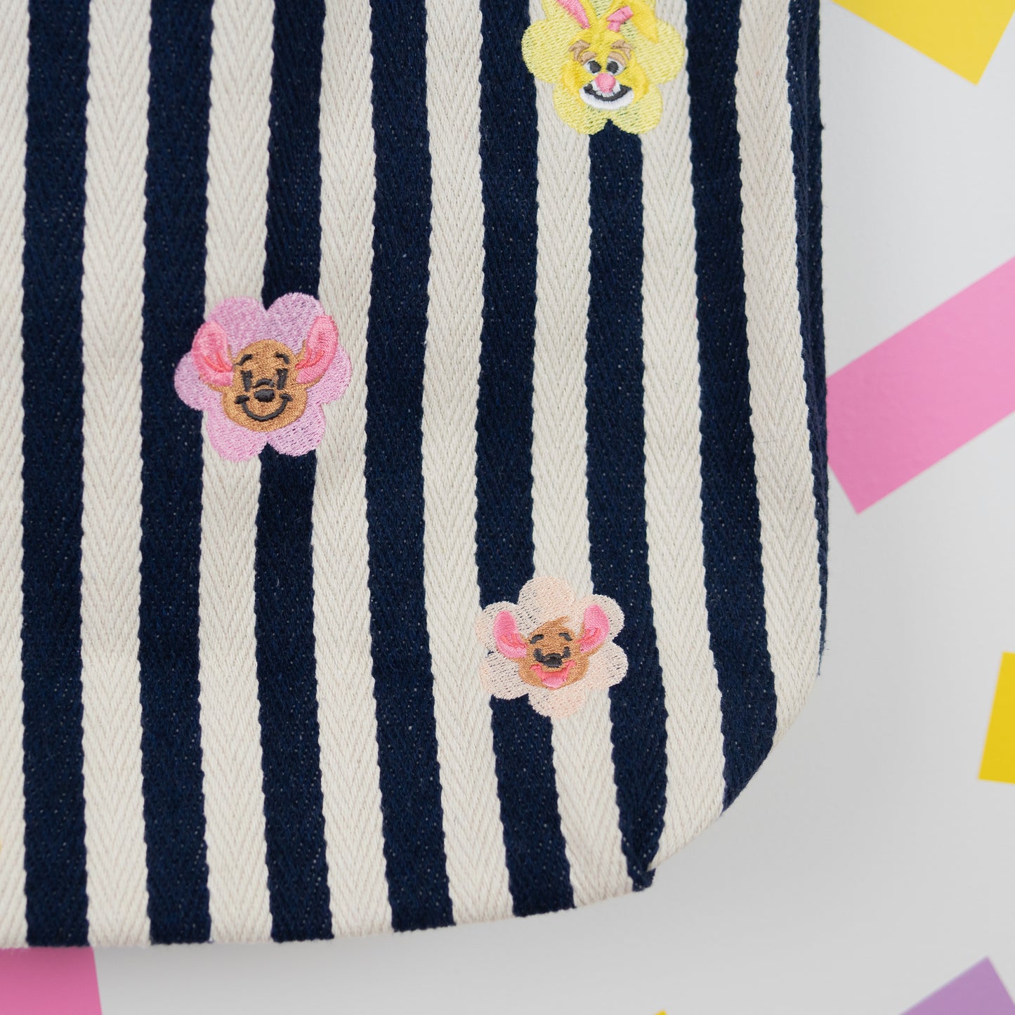 Hundred Aker Wood Navy Stripe Embroidered Tote Bag