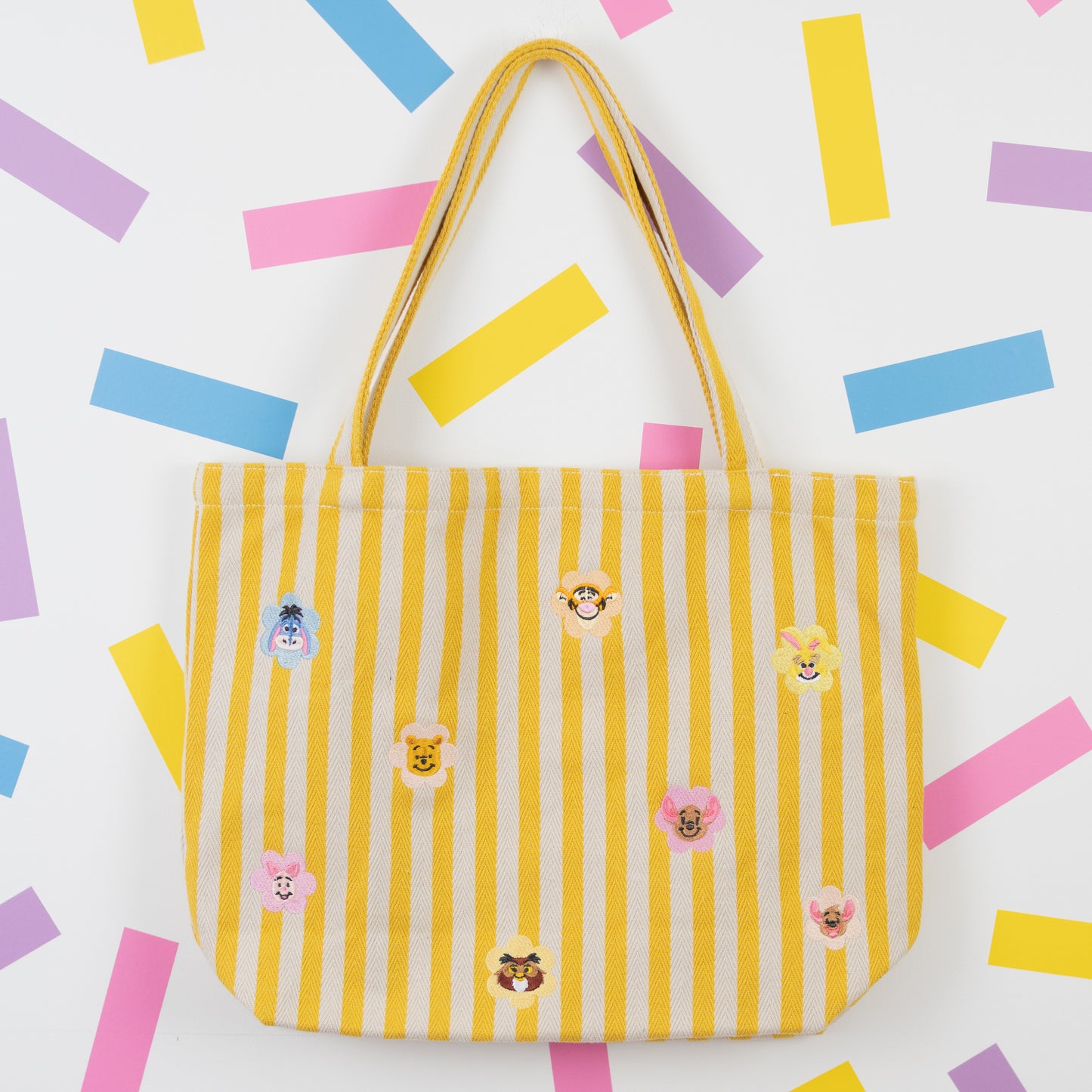 Hundred Aker Wood Yellow Stripe Embroidered Tote Bag