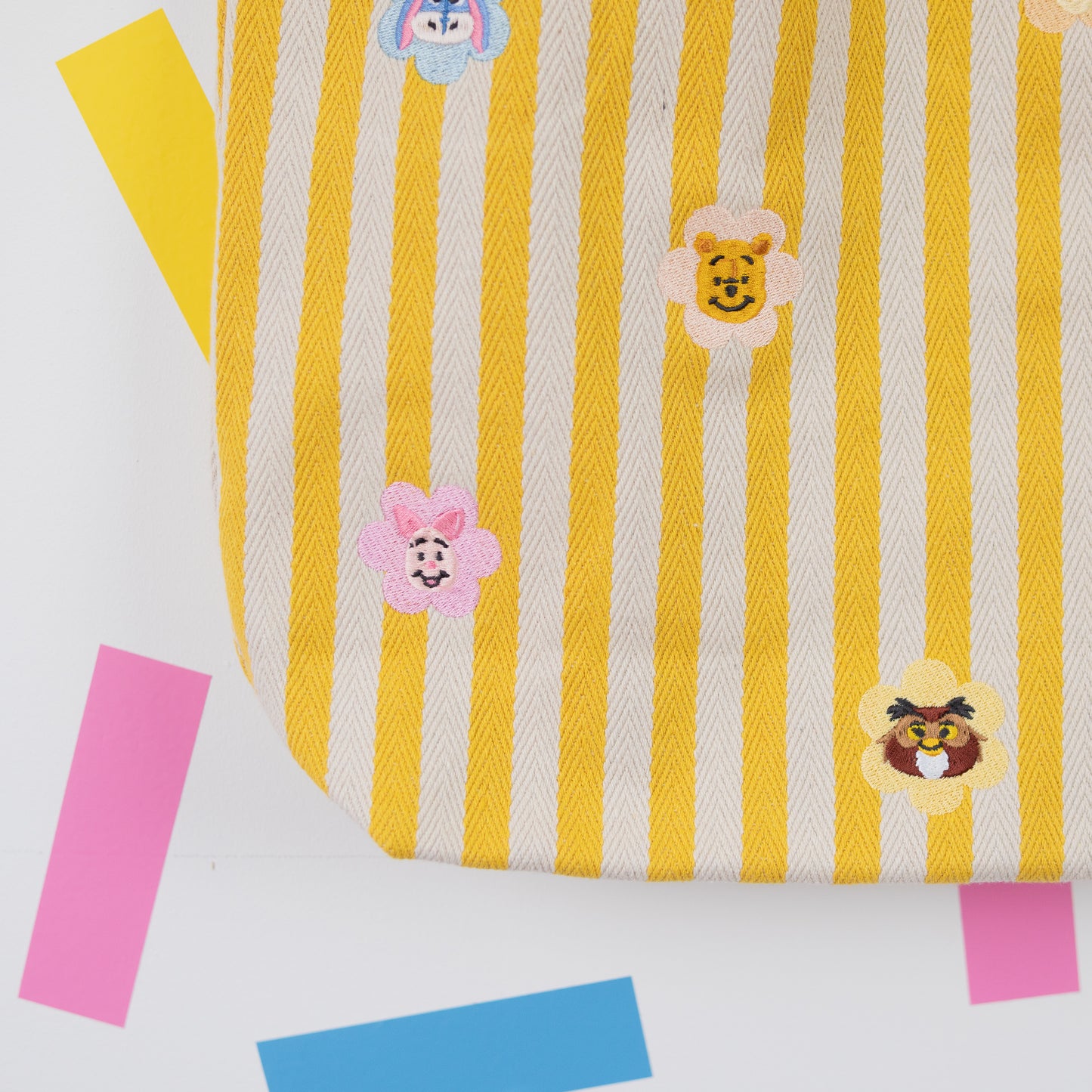 Hundred Aker Wood Yellow Stripe Embroidered Tote Bag