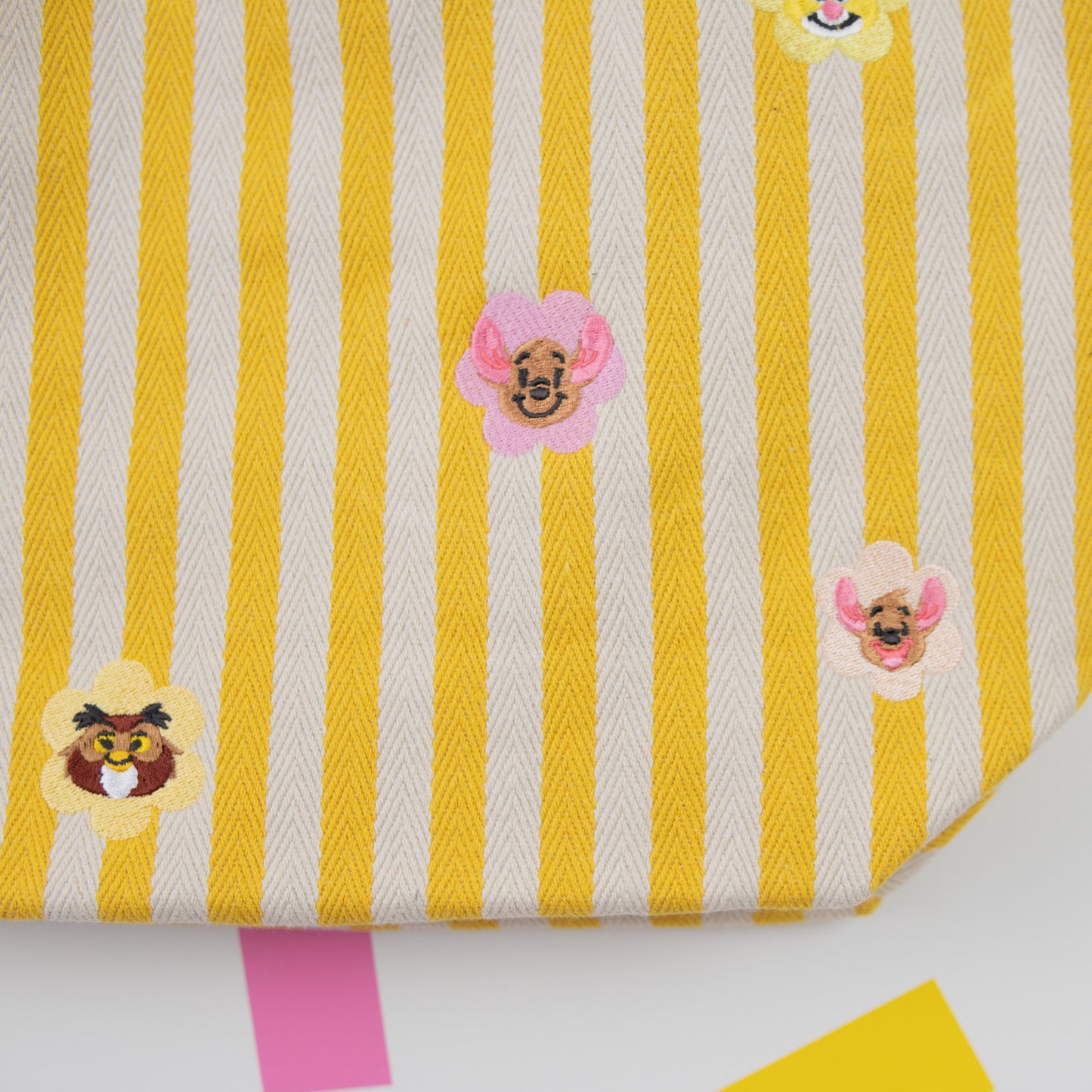 Hundred Aker Wood Yellow Stripe Embroidered Tote Bag