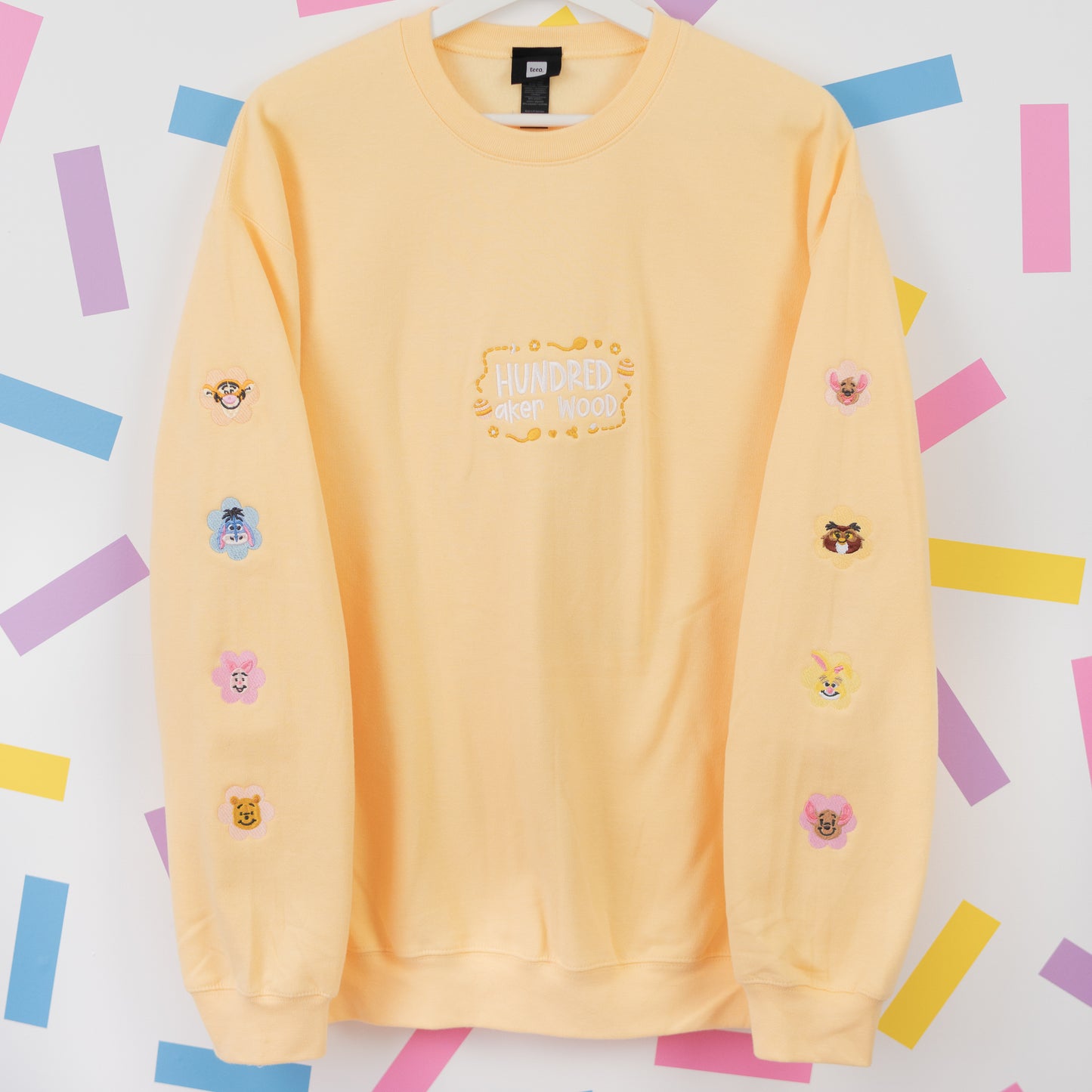Hundred Aker Wood Embroidered Pale Yellow Jumper