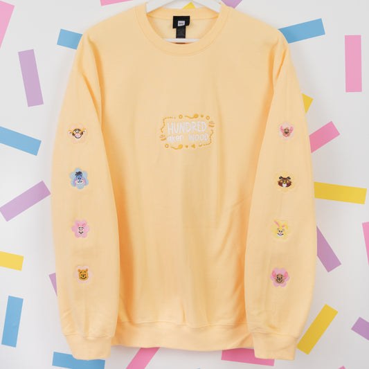 Hundred Aker Wood Embroidered Pale Yellow Jumper