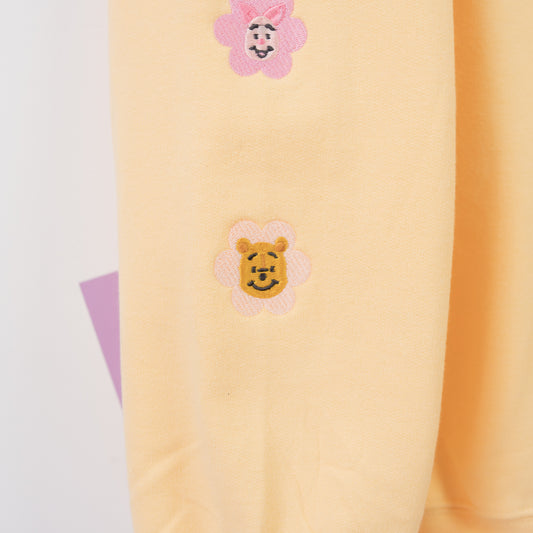 Hundred Aker Wood Embroidered Pale Yellow Jumper
