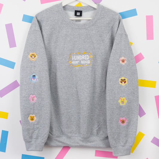 Hundred Aker Wood Embroidered Heather Grey Jumper