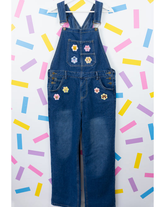 Hundred Aker Wood Denim Embroidered Dungarees