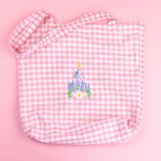 Sample - WDW Floral Gingham Tote Bag - Pink