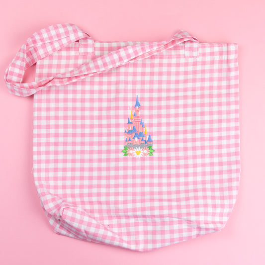 Sample - DLP Floral Gingham Tote Bag - Pink
