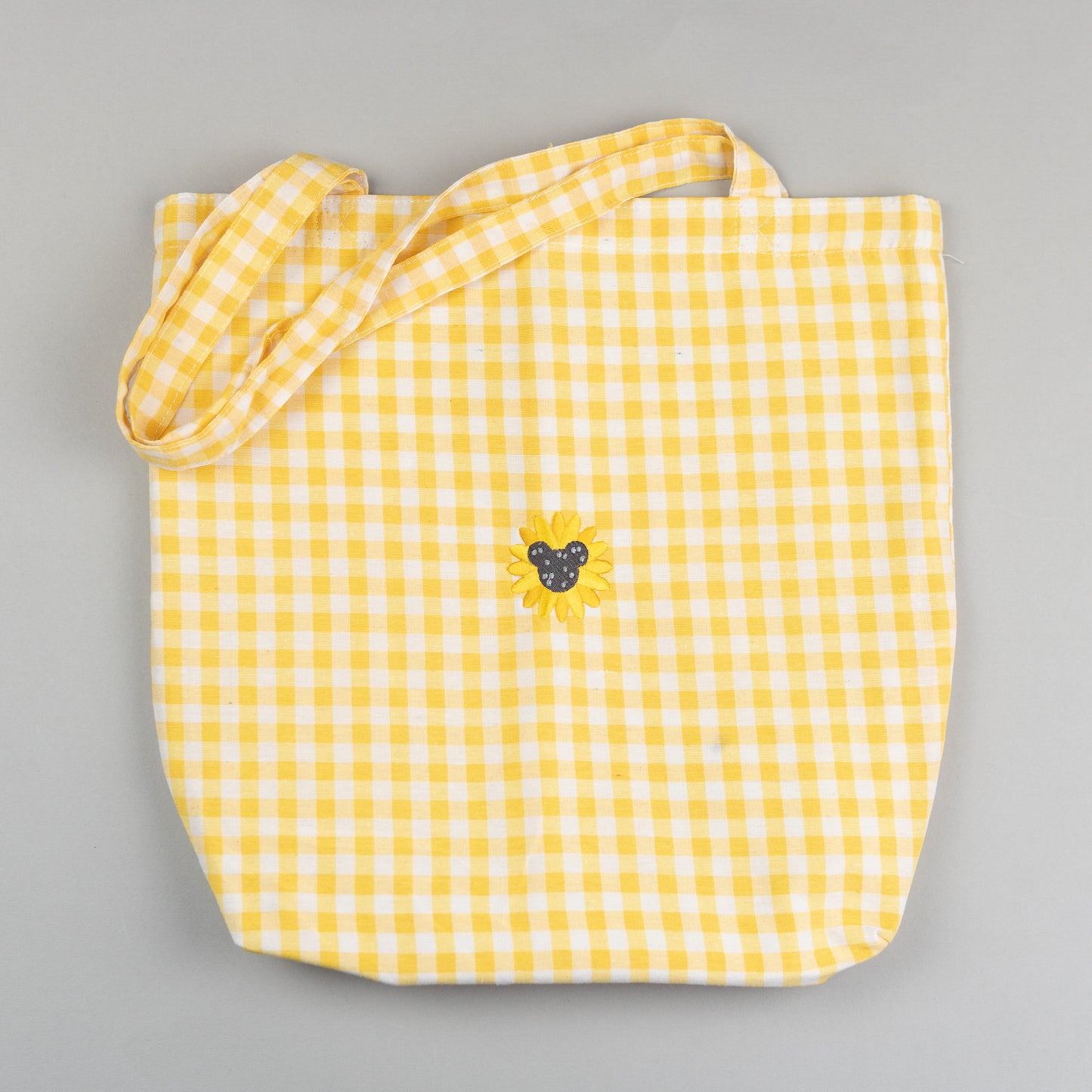 Sample - Mickey Sunflower Gingham Tote Bag - Yellow