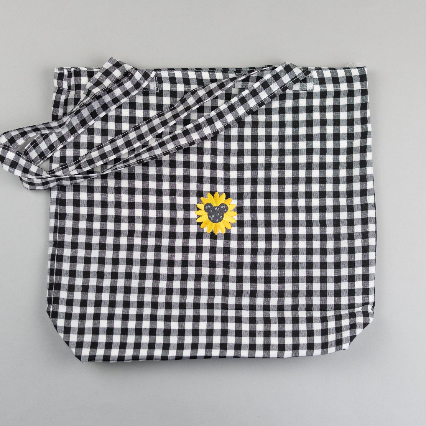 Sample - Mickey Sunflower Gingham Tote Bag - Black