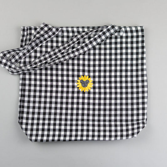 Sample - Mickey Sunflower Gingham Tote Bag - Black