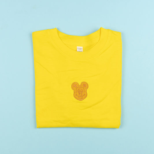 Sample - Mickey Waffle Yellow Kids T-Shirt