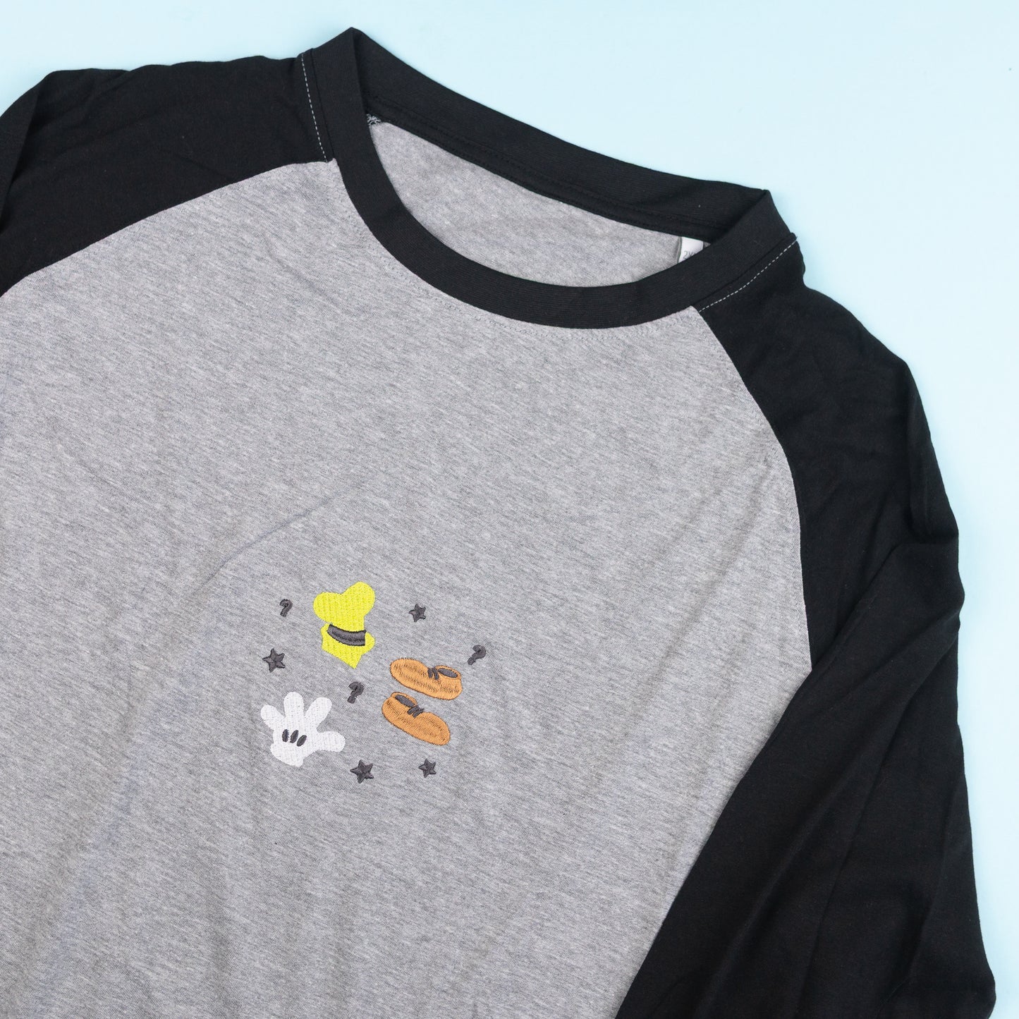 Sample - Goofy Embroidered Grey Baseball Tee