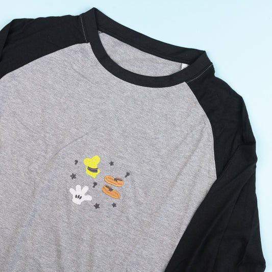 Sample - Goofy Embroidered Grey Baseball Tee