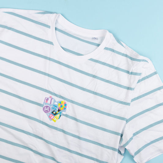 Sample - Up Heart Embroidered Stripe T-Shirt