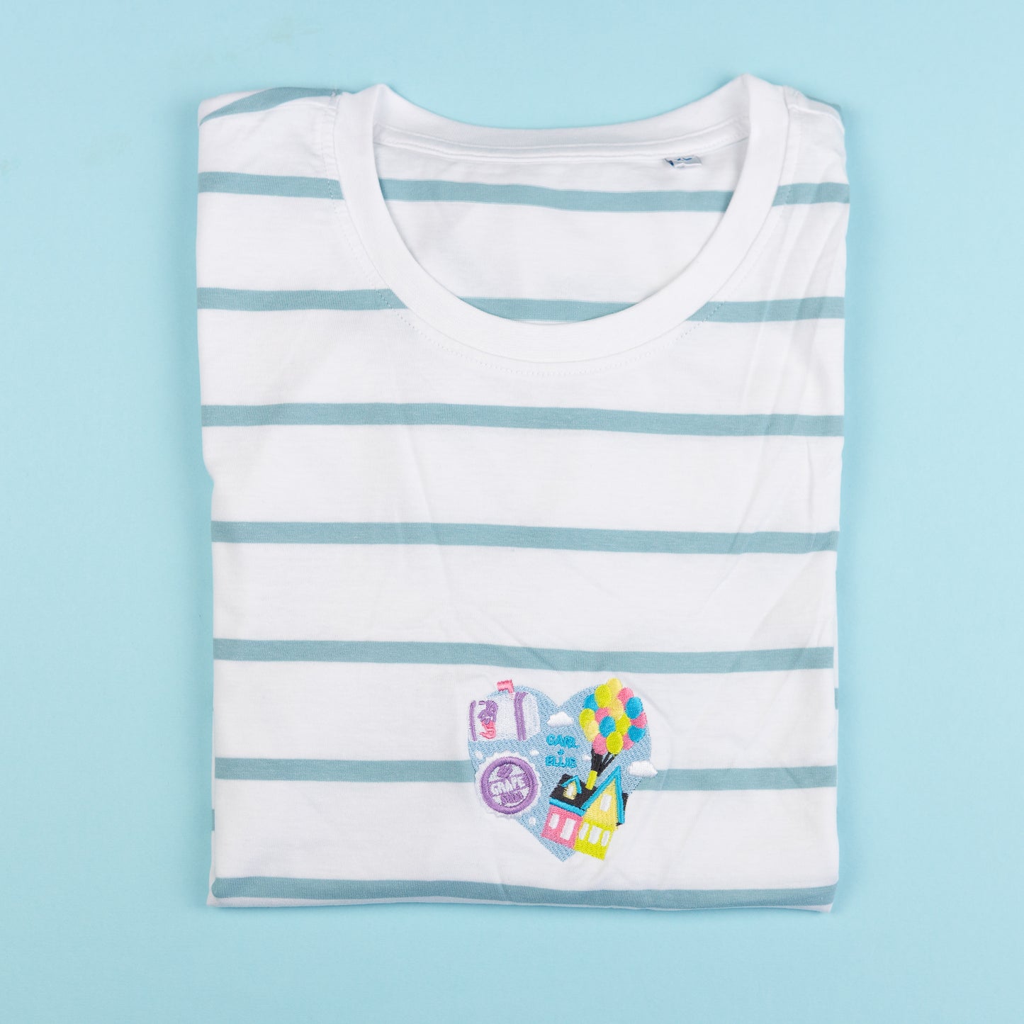 Sample - Up Heart Embroidered Stripe T-Shirt
