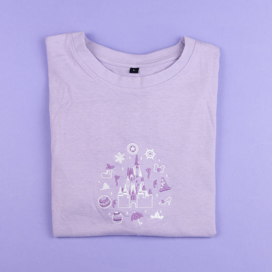 Sample - WDW Embroidered Lilac Oversize Tee