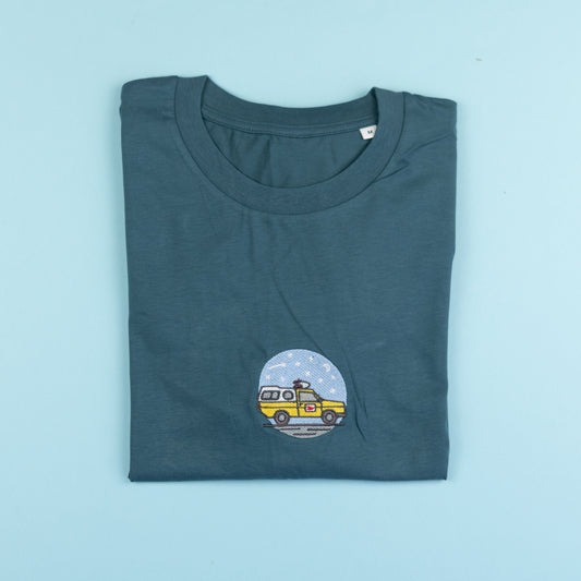 Sample - Pizza Planet Blue Embroidered T-Shirt