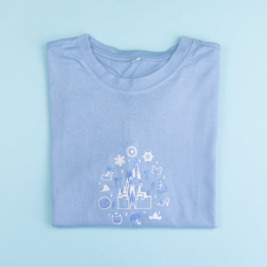 Sample - WDW Light Blue Embroidered Oversize Tee