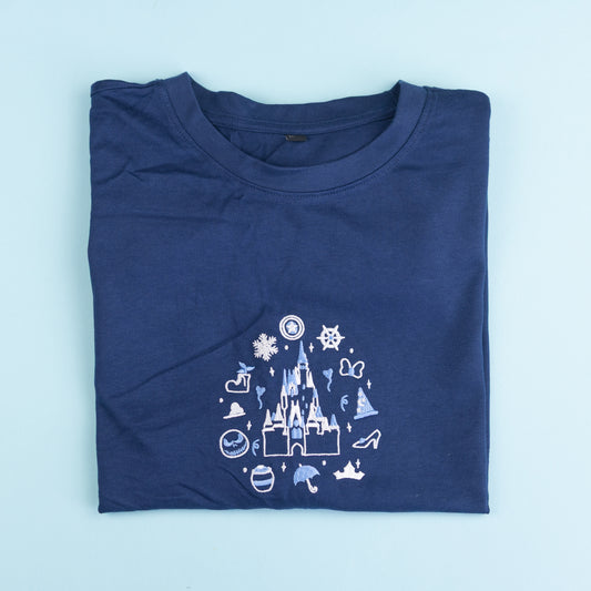 Sample - WDW Navy Embroidered Oversize Tee