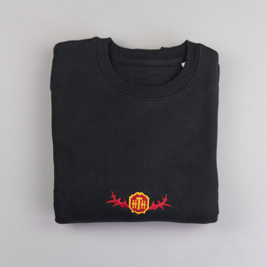 Sample - Tower Of Terror Embroidered Black Jumper