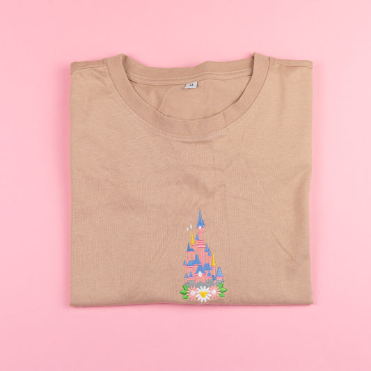 Sample - DLP Floral Dusty Pink Embroidered Oversize Tee