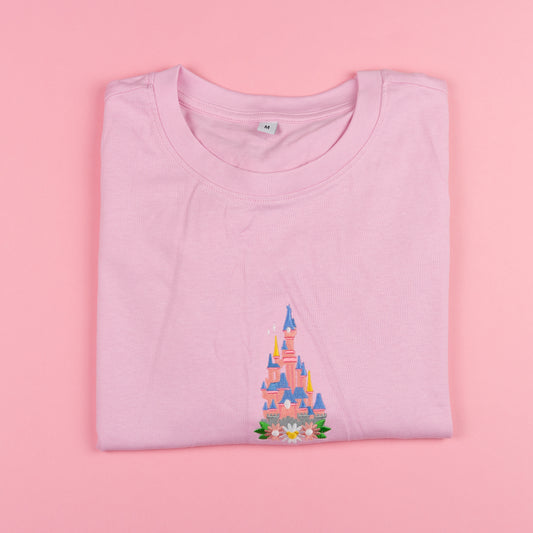 Sample - DLP Floral Pink Embroidered Oversize Tee