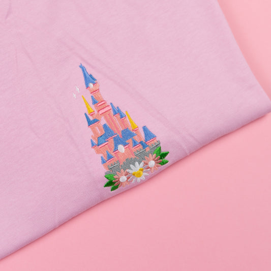 Sample - DLP Floral Pink Embroidered Oversize Tee