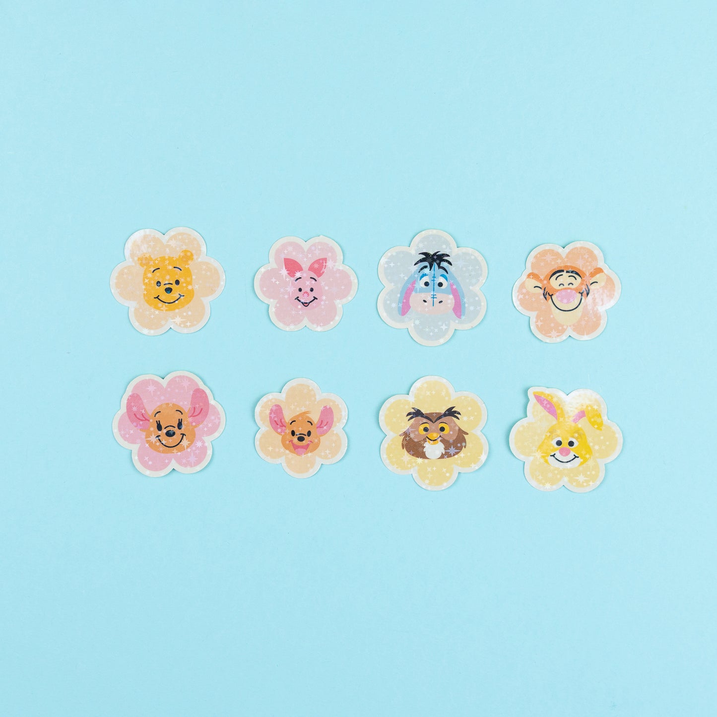 100 Aker Woods Flower Sparkly Vinyl Stickers