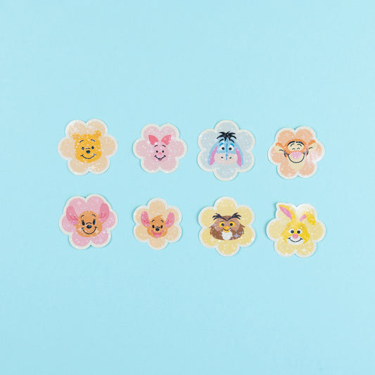 100 Aker Woods Flower Sparkly Vinyl Stickers