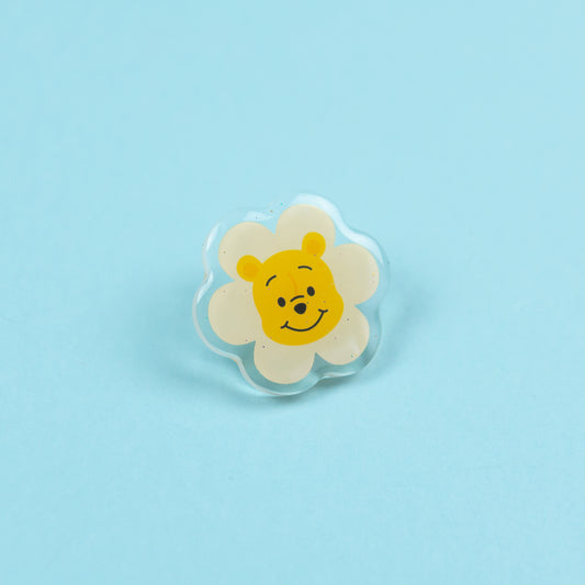 Winnie Flower Glittery Acrylic Pin