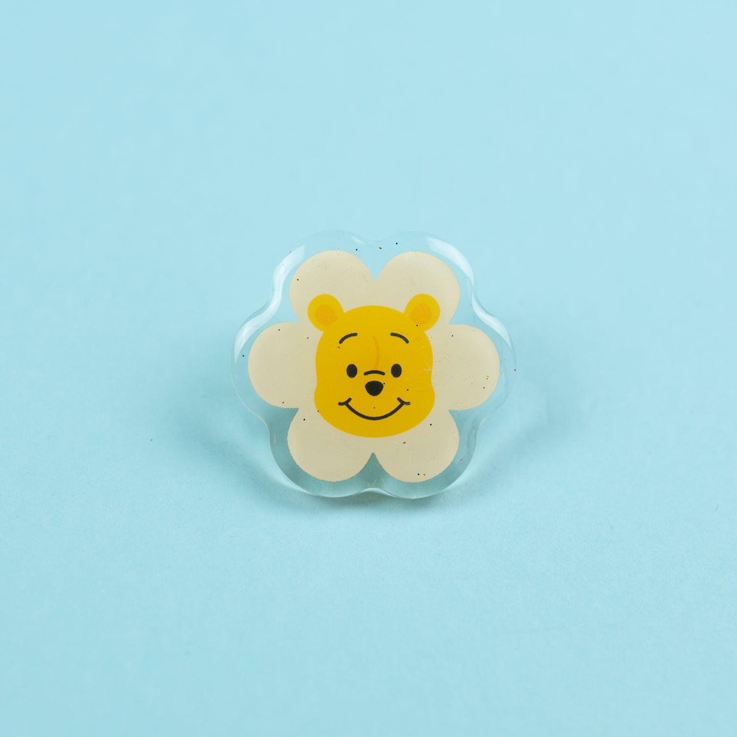 Winnie Flower Glittery Acrylic Pin