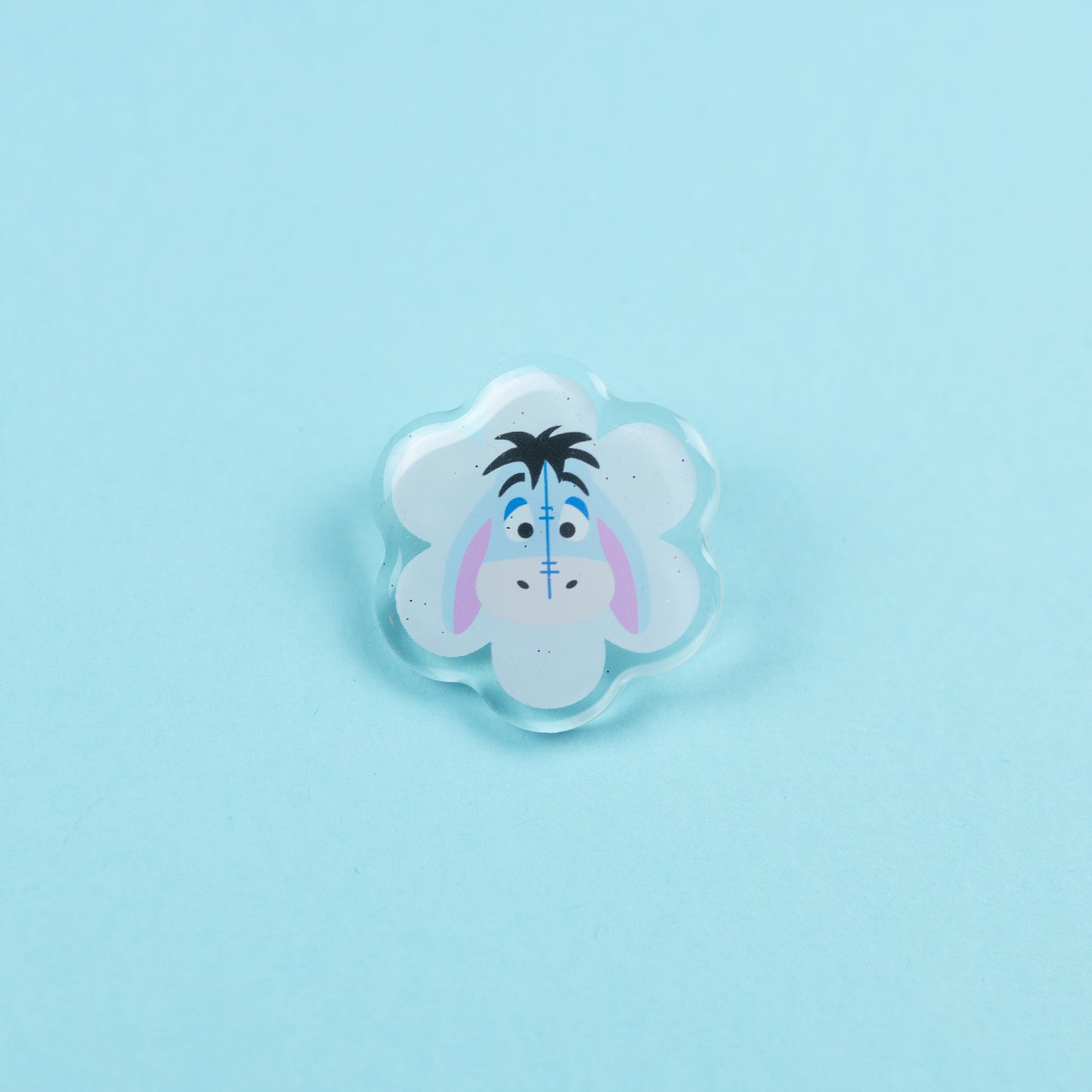 Eeyore Flower Glittery Acrylic Pin
