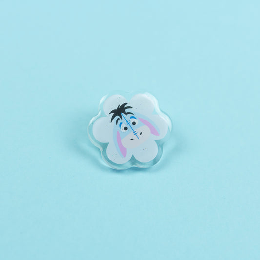 Eeyore Flower Glittery Acrylic Pin