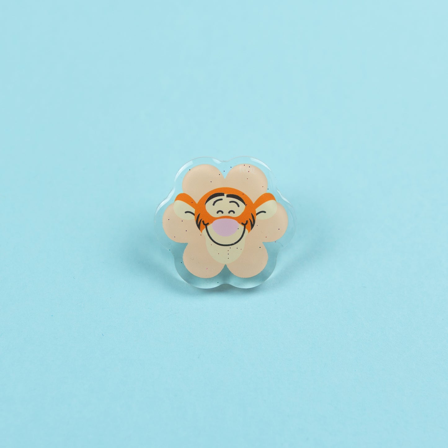 Tigger Flower Glittery Acrylic Pin
