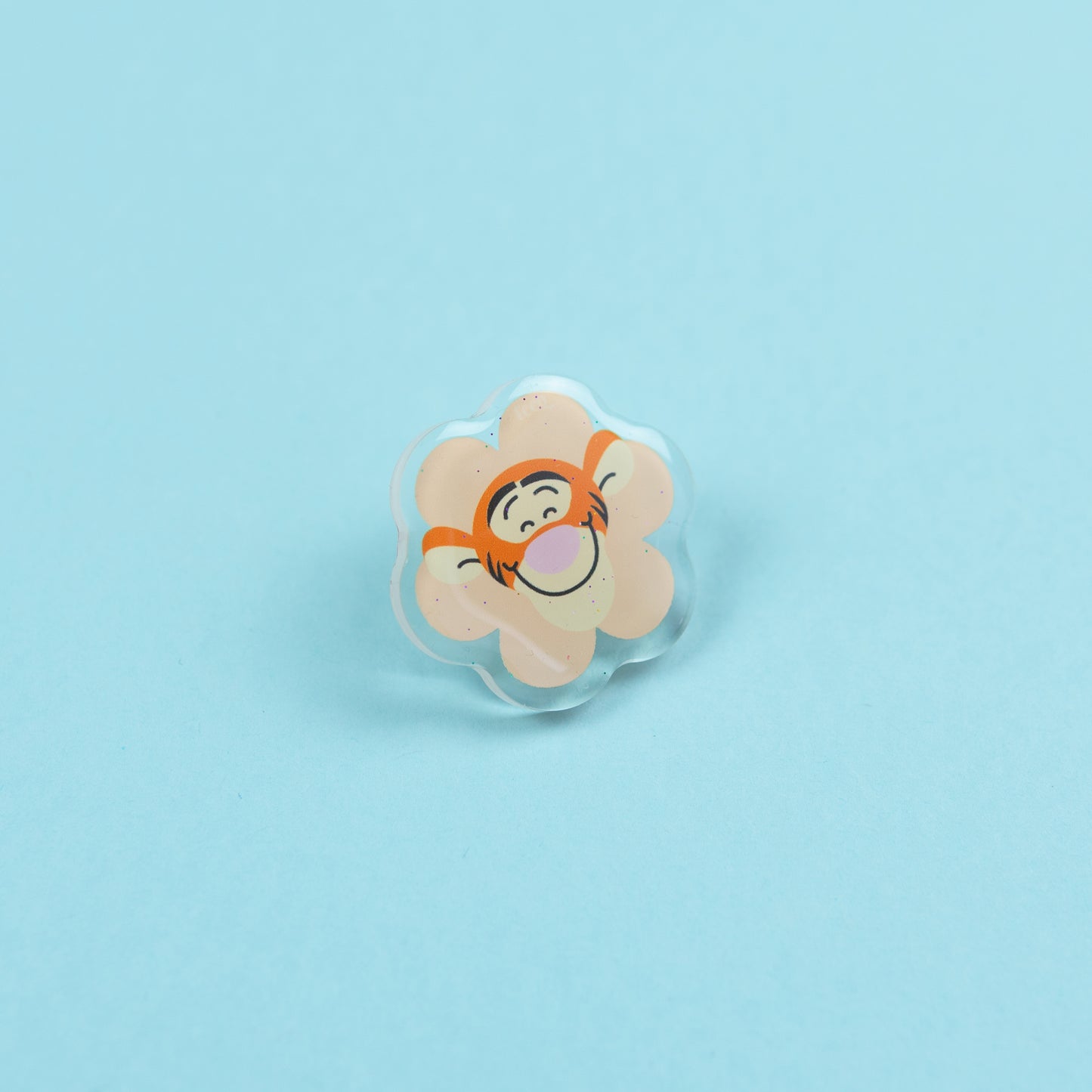 Tigger Flower Glittery Acrylic Pin