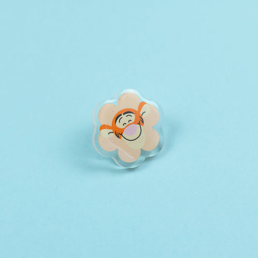 Tigger Flower Glittery Acrylic Pin