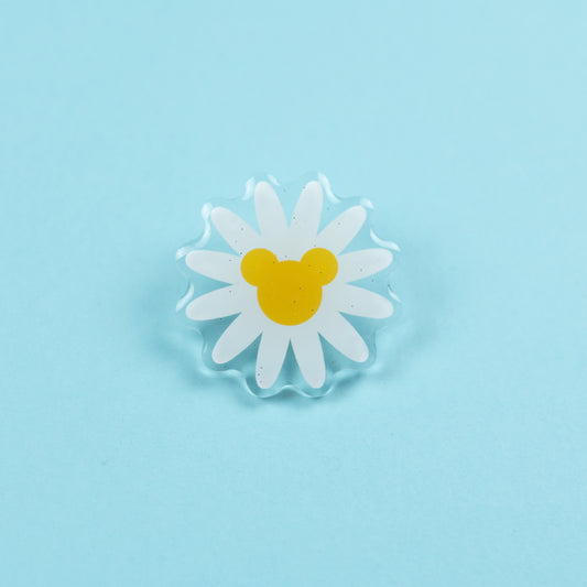 Mickey Daisy Glittery Acrylic Pin