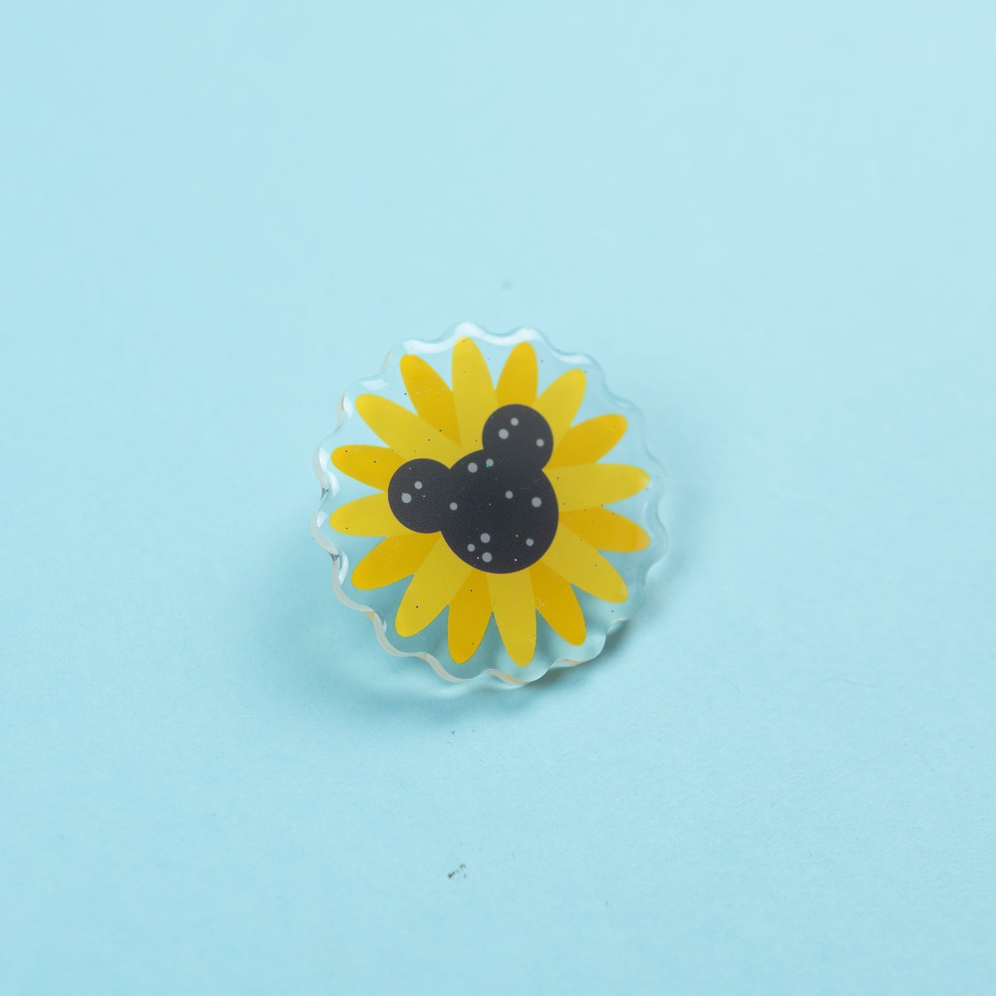 Mickey Sunflower Glittery Acrylic Pin