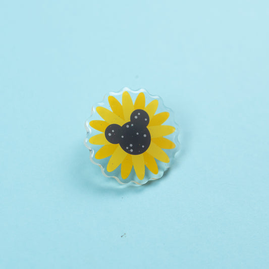 Mickey Sunflower Glittery Acrylic Pin