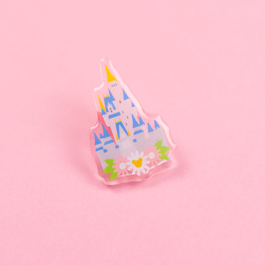 Walt Disney World Floral Glittery Acrylic Pin