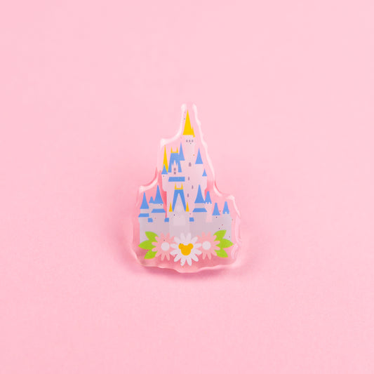 Walt Disney World Floral Glittery Acrylic Pin