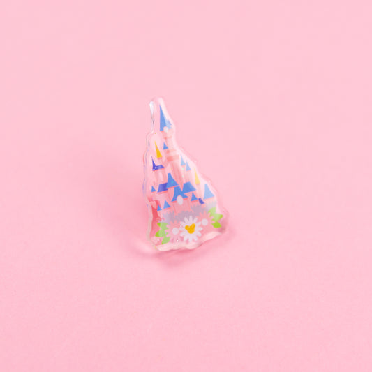 Disneyland Paris Floral Glittery Acrylic Pin