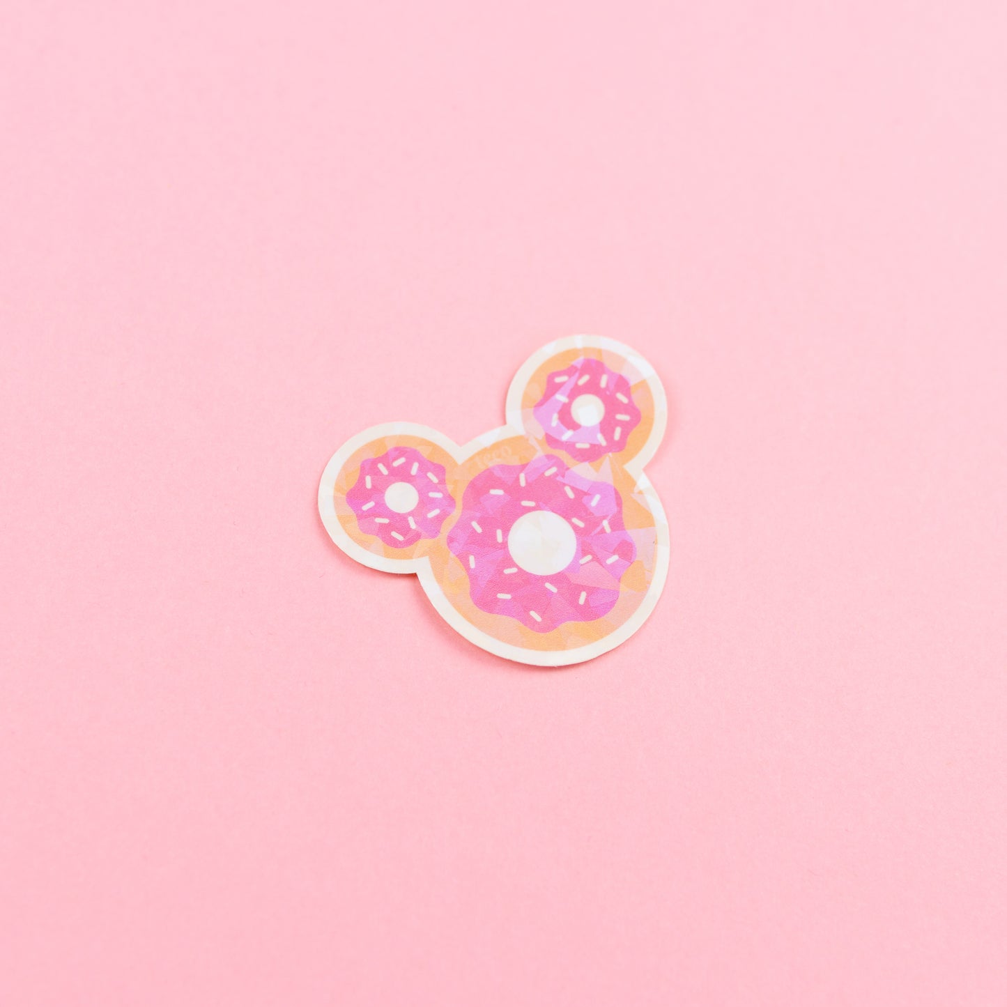 Mickey Pink Donut Sparkly Vinyl Stickers