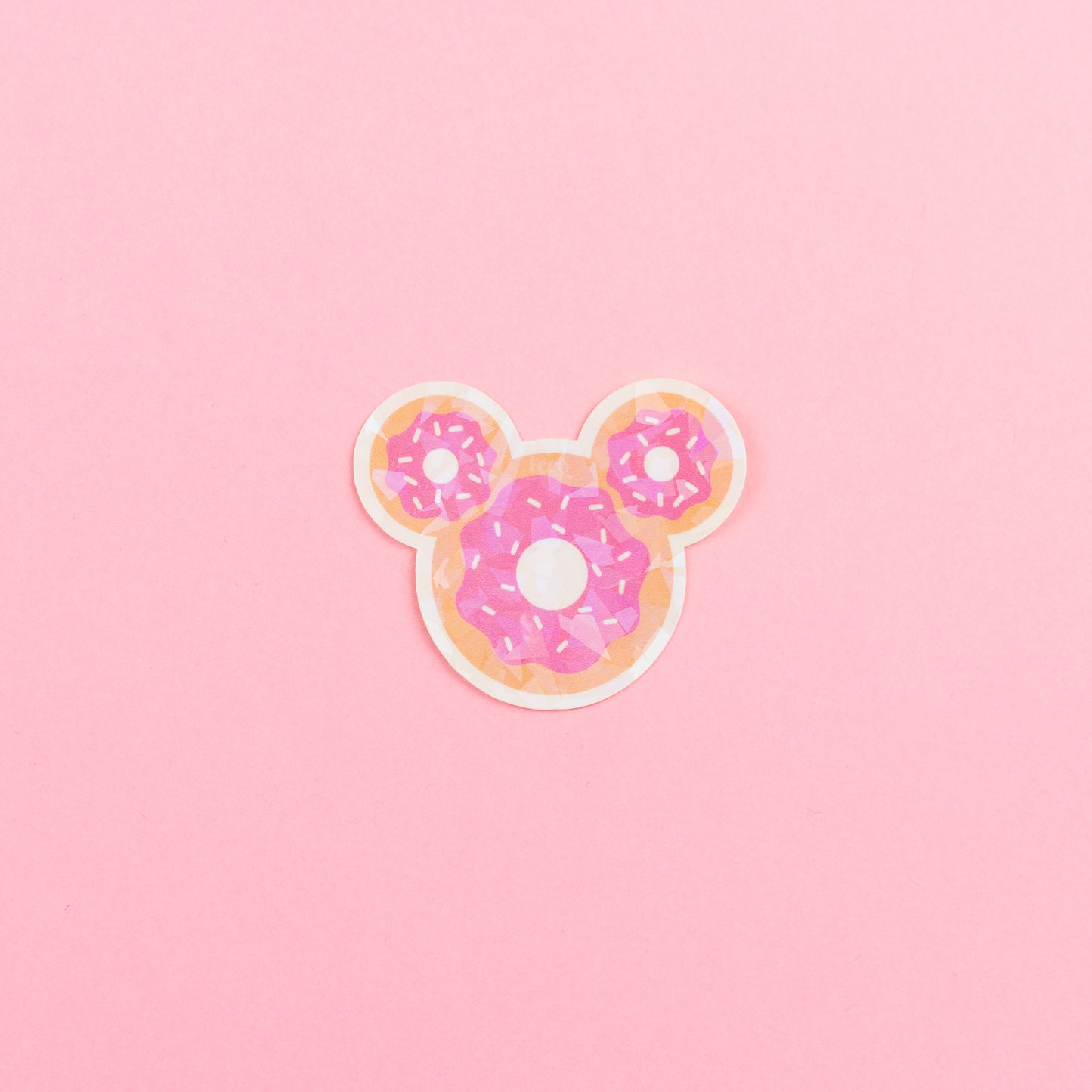Mickey Pink Donut Sparkly Vinyl Stickers