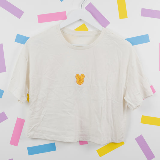 Sample - Mickey Waffle Natural Women's Crop T-Shirt