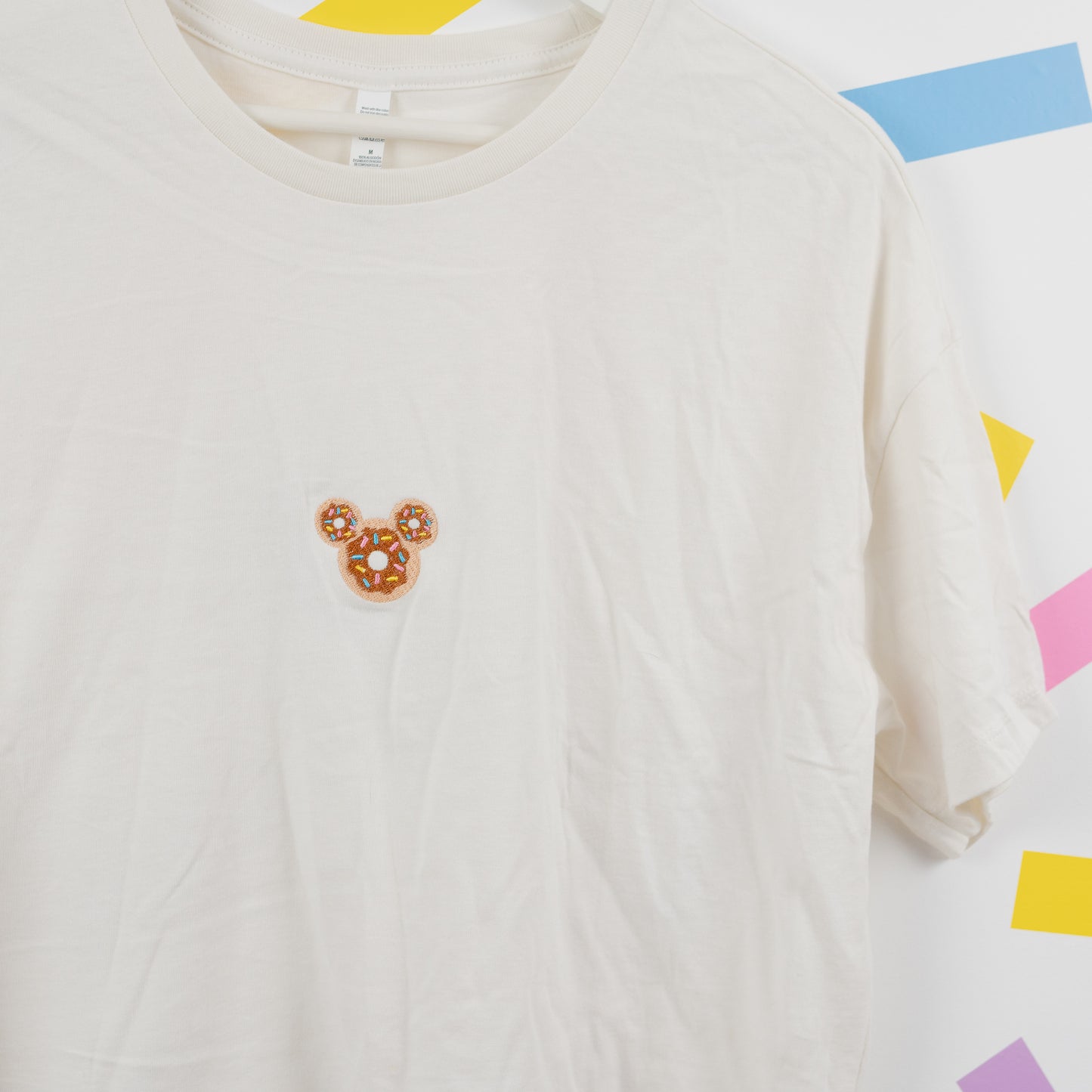Sample - Mickey Donut Natural Women's Crop T-Shirt
