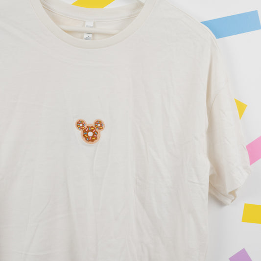 Sample - Mickey Donut Natural Women's Crop T-Shirt