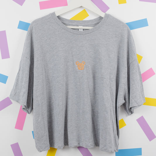 Sample - Mickey Pretzel Grey Women's Crop T-Shirt